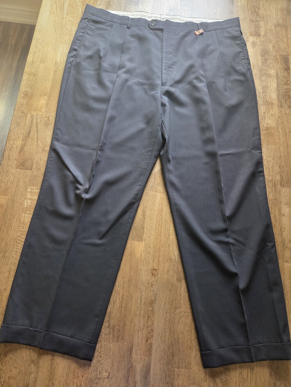 100% Wool Pleated And Cuffed Dress Pants